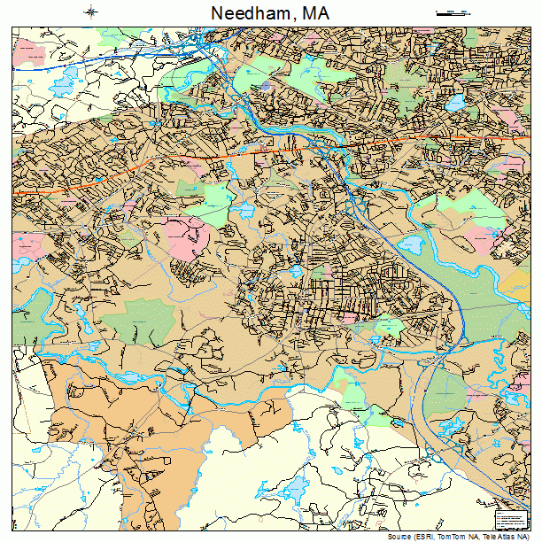 Needham, MA street map