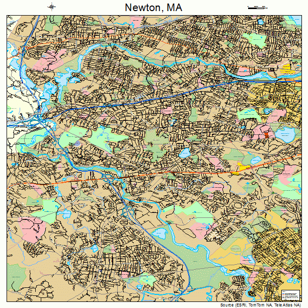 Newton, MA street map