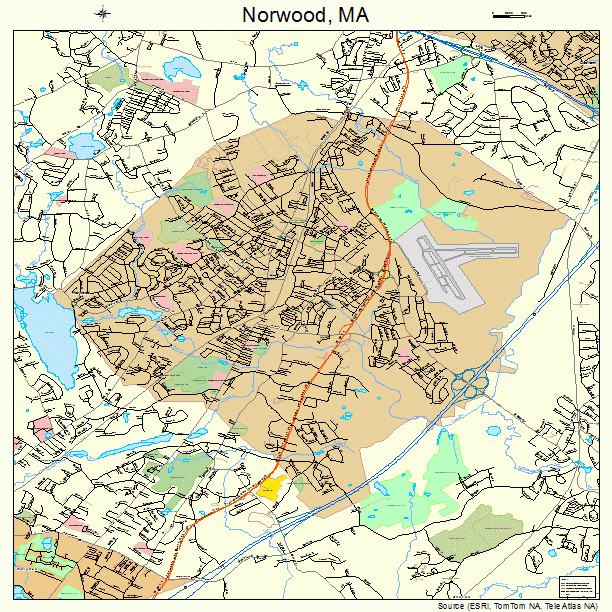 Norwood, MA street map