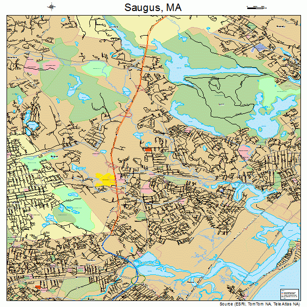 Saugus, MA street map