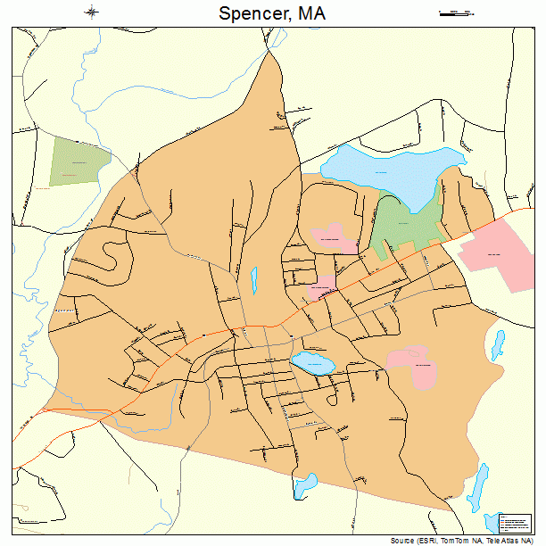 Spencer, MA street map