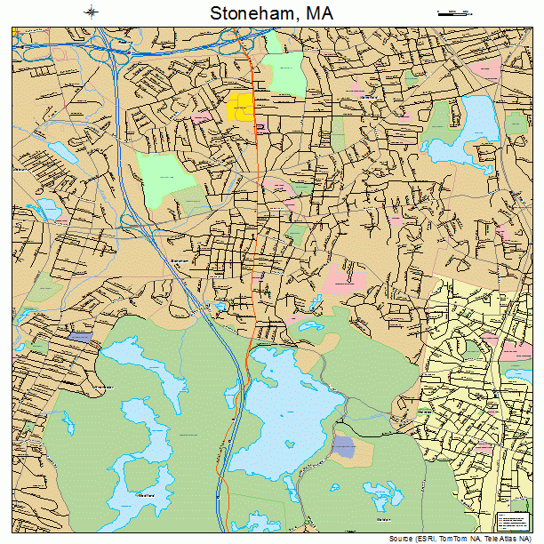 Stoneham, MA street map