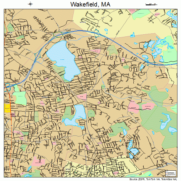 Wakefield, MA street map