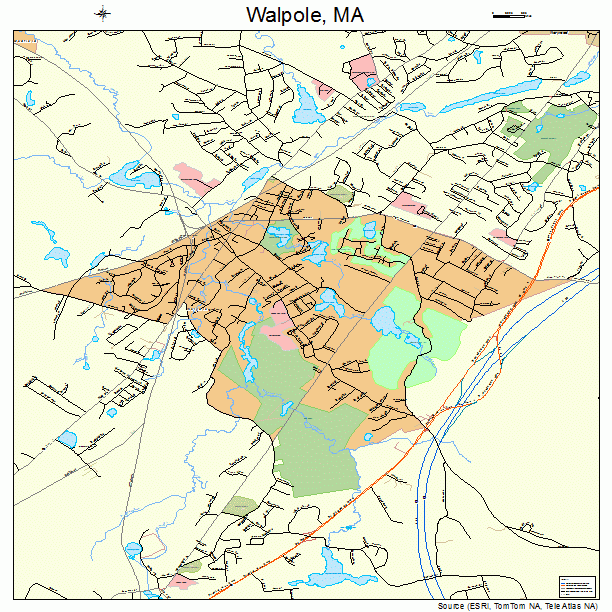 Walpole, MA street map