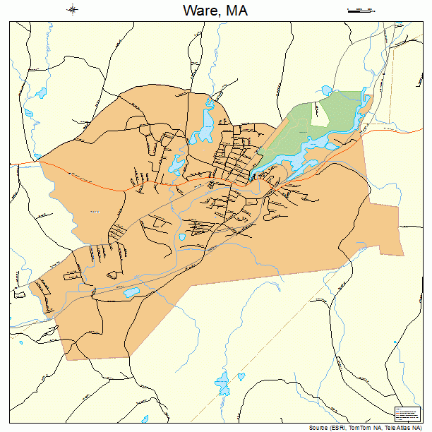 Ware, MA street map