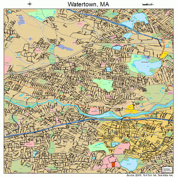 Watertown, MA street map
