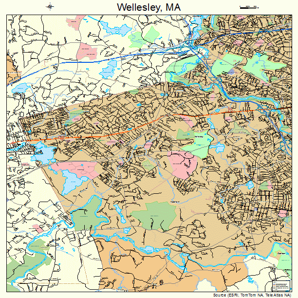 Wellesley, MA street map