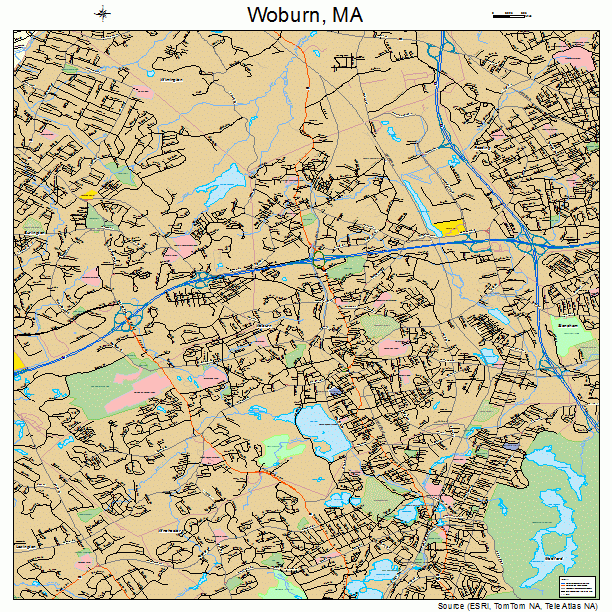 Woburn, MA street map