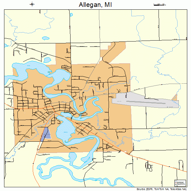 Allegan, MI street map