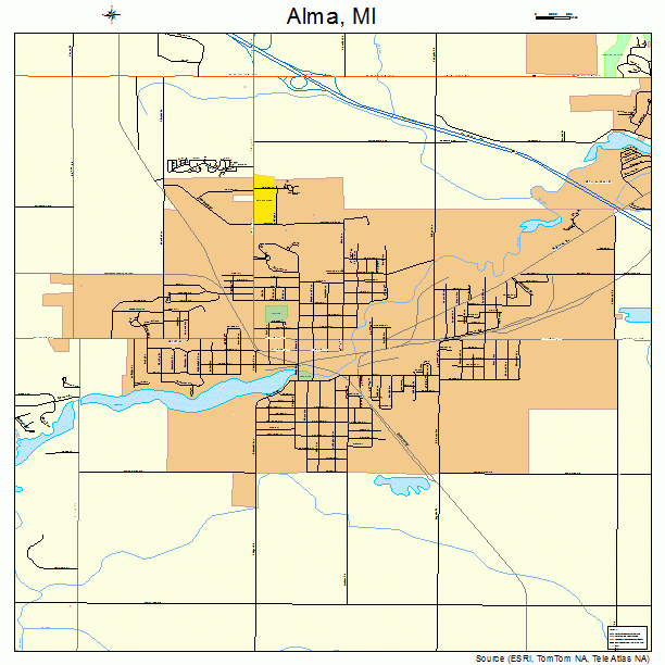 Alma, MI street map