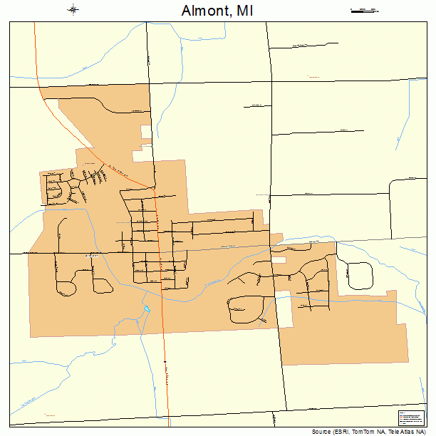 Almont, MI street map