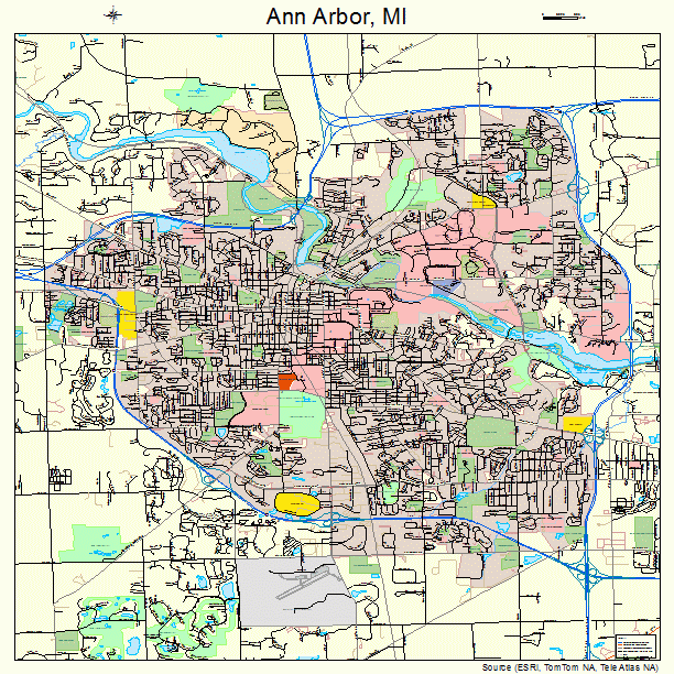 Ann Arbor, MI street map