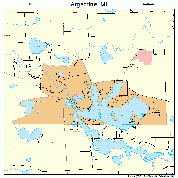 Argentine, MI street map