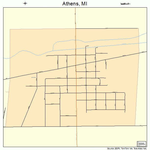 Athens, MI street map