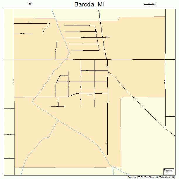 Baroda, MI street map