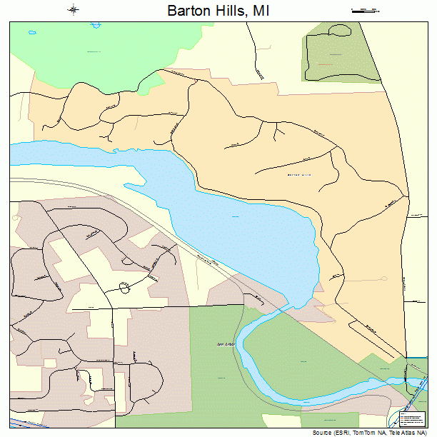 Barton Hills, MI street map