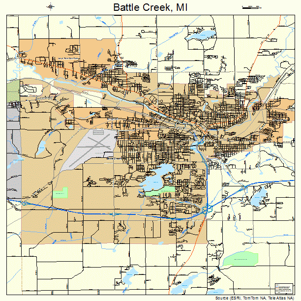 Battle Creek, MI street map