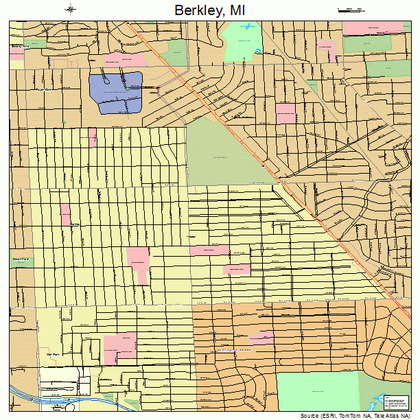 Berkley Michigan Street Map 2607660