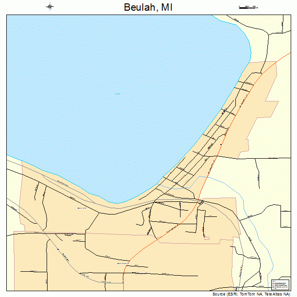 Beulah, MI street map
