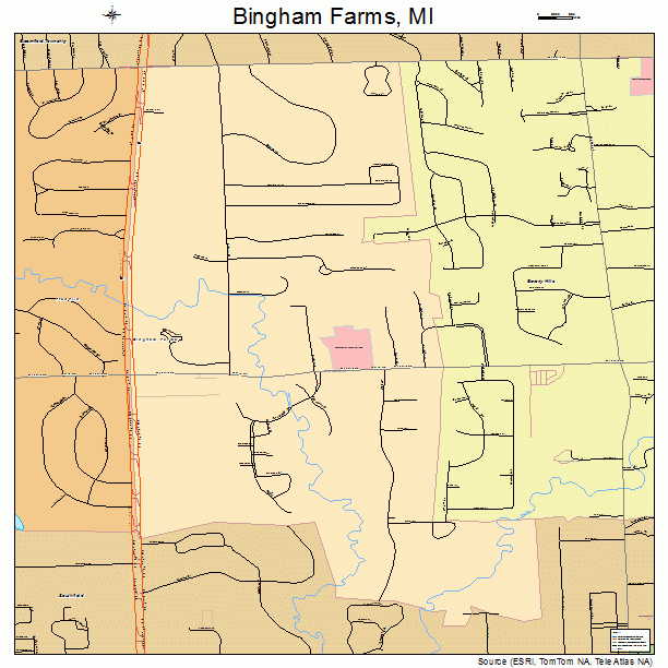 Bingham Farms, MI street map