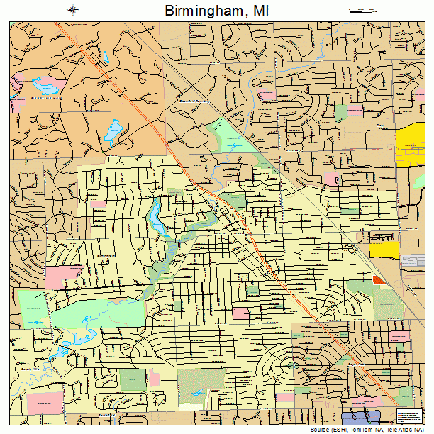 Birmingham, MI street map