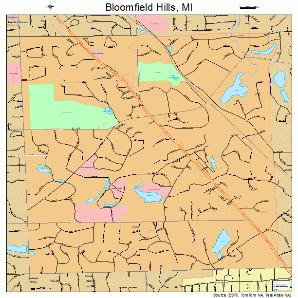 Bloomfield Hills, MI street map