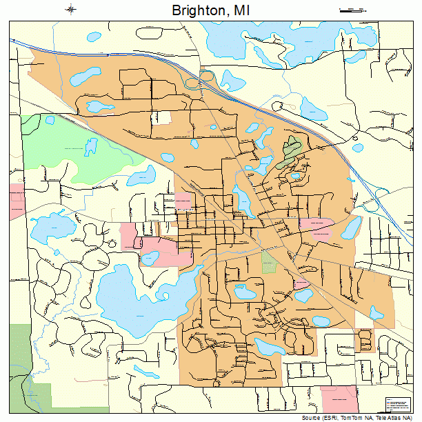 Brighton, MI street map