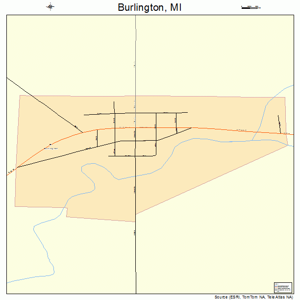 Burlington, MI street map