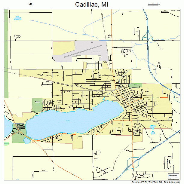 Cadillac, MI street map
