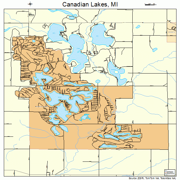 Canadian Lakes, MI street map