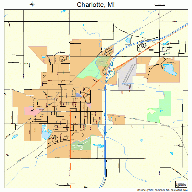 Charlotte, MI street map