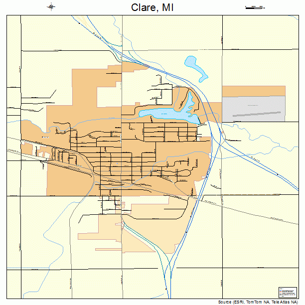 Clare, MI street map