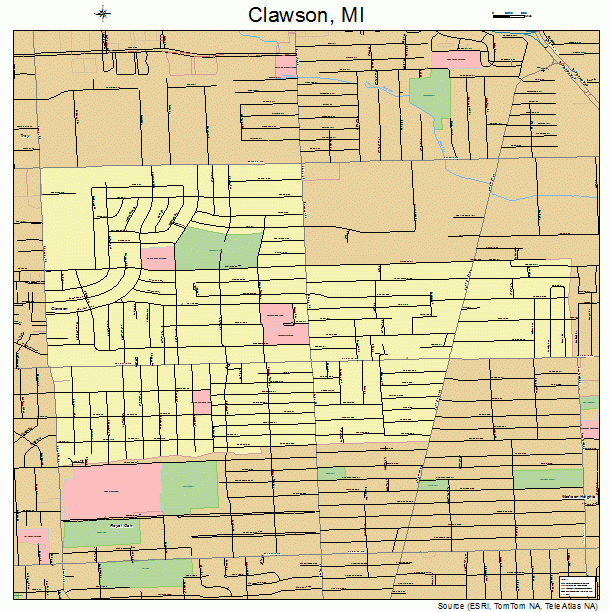 Clawson, MI street map