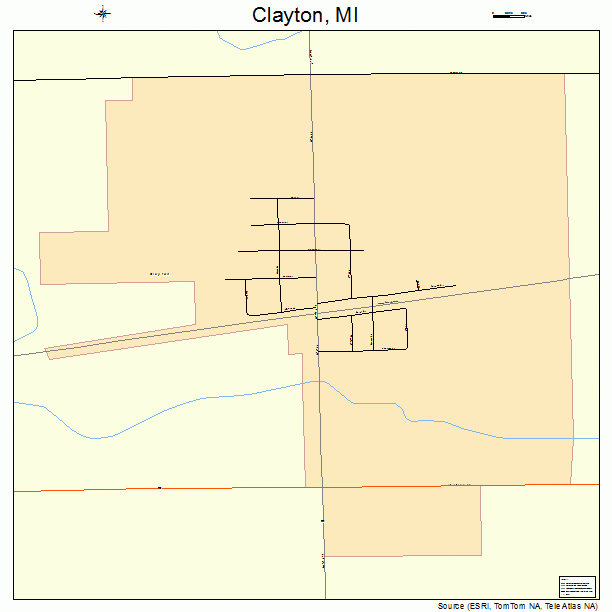 Clayton, MI street map