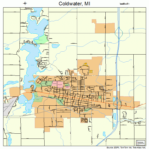 Coldwater, MI street map