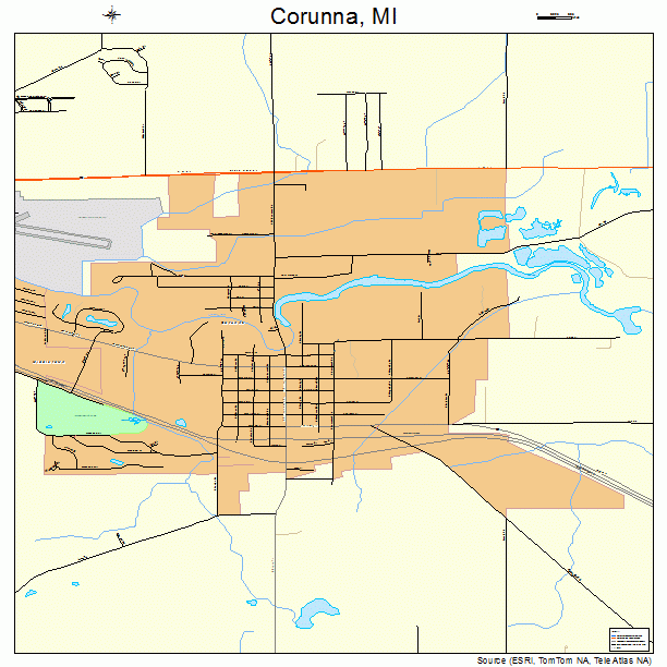 Corunna, MI street map