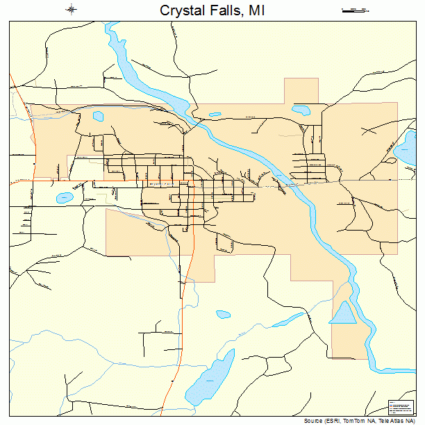 Crystal Falls, MI street map