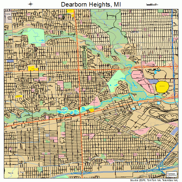 Dearborn Heights, MI street map