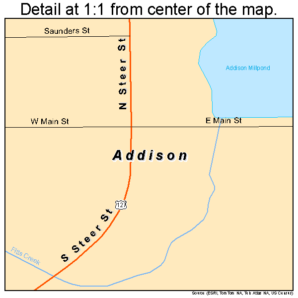 Addison, Michigan road map detail