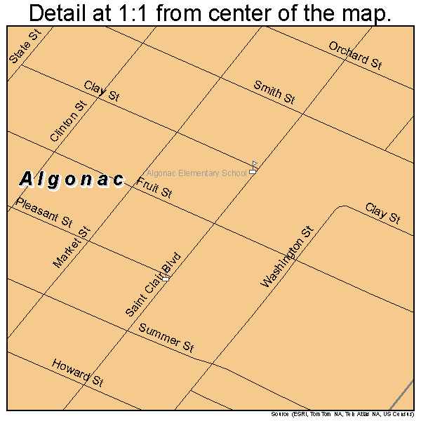 Algonac, Michigan road map detail