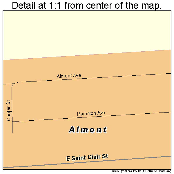 Almont, Michigan road map detail