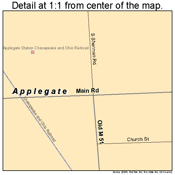 Applegate, Michigan road map detail