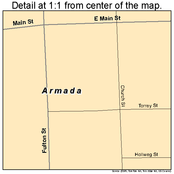 Armada, Michigan road map detail