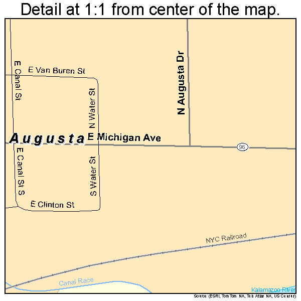 Augusta, Michigan road map detail
