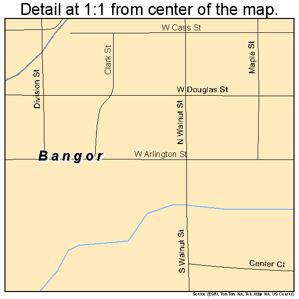 Bangor, Michigan road map detail