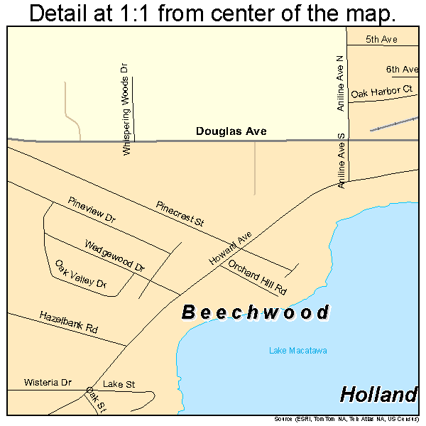 Beechwood, Michigan road map detail