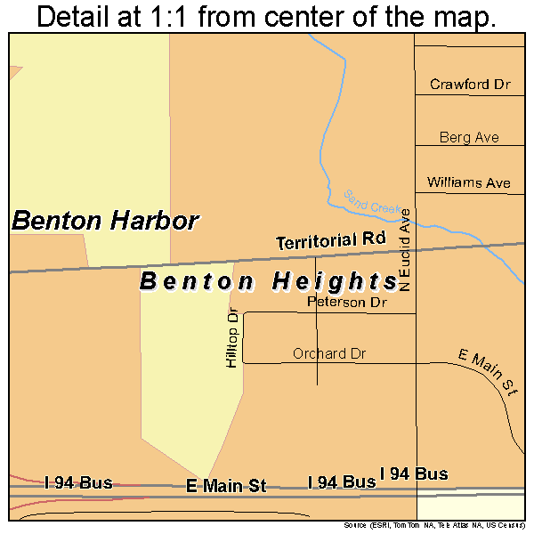 Benton Heights, Michigan road map detail