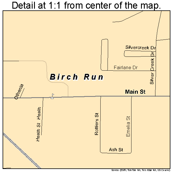 Birch Run, Michigan road map detail