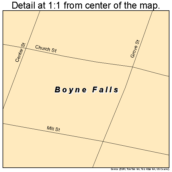Boyne Falls, Michigan road map detail