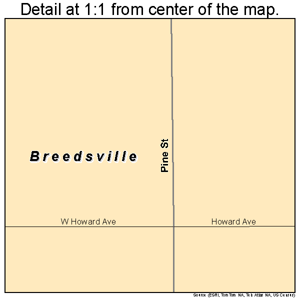 Breedsville, Michigan road map detail